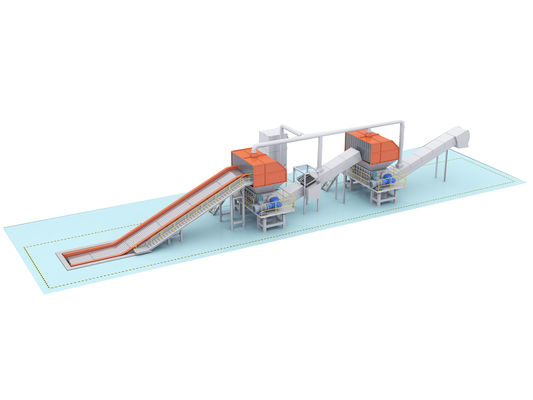 110kW vermogen dubbele asbreker voor 8000 kg gewicht aluminium profiel versnippering